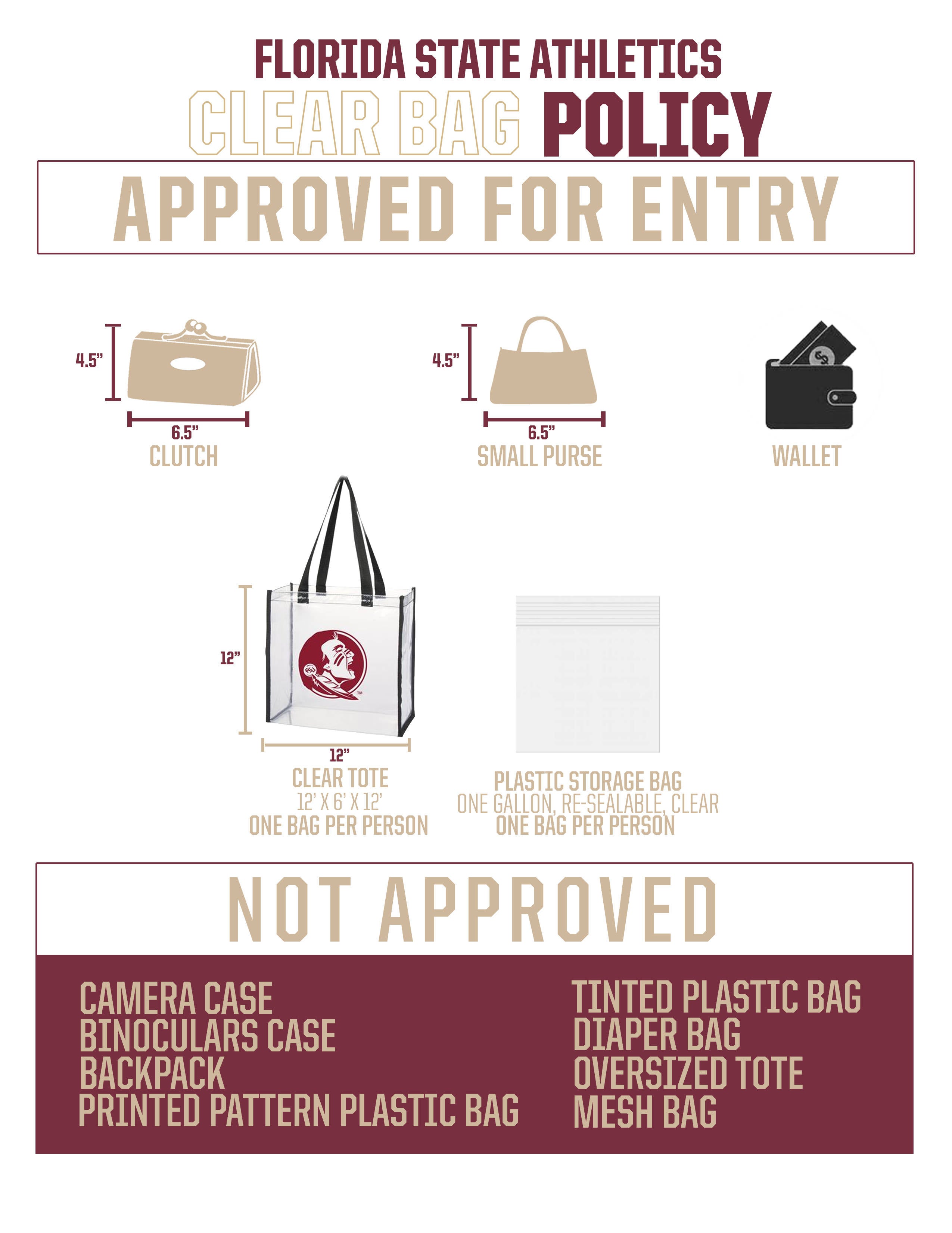 Clear Stadium Tote- Central Florida